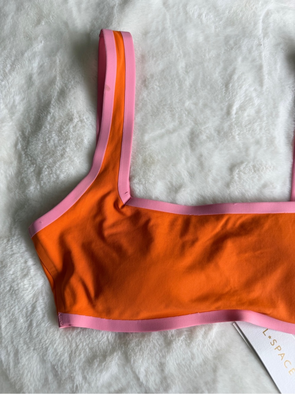 L*Space Fused Ace Bikini Top Tangerine Size Large NWT - Picture 3 of 10